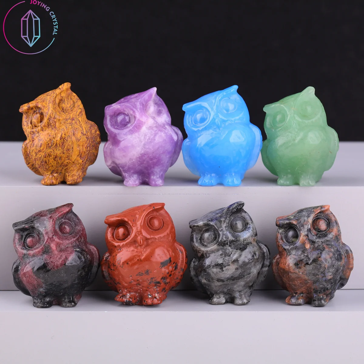

1.4Inch Cut Owl Statue Home Decoration Natural Mineral Crystal Stone Animal Carving Crafts Healing Reiki Energy Figurines Gifts