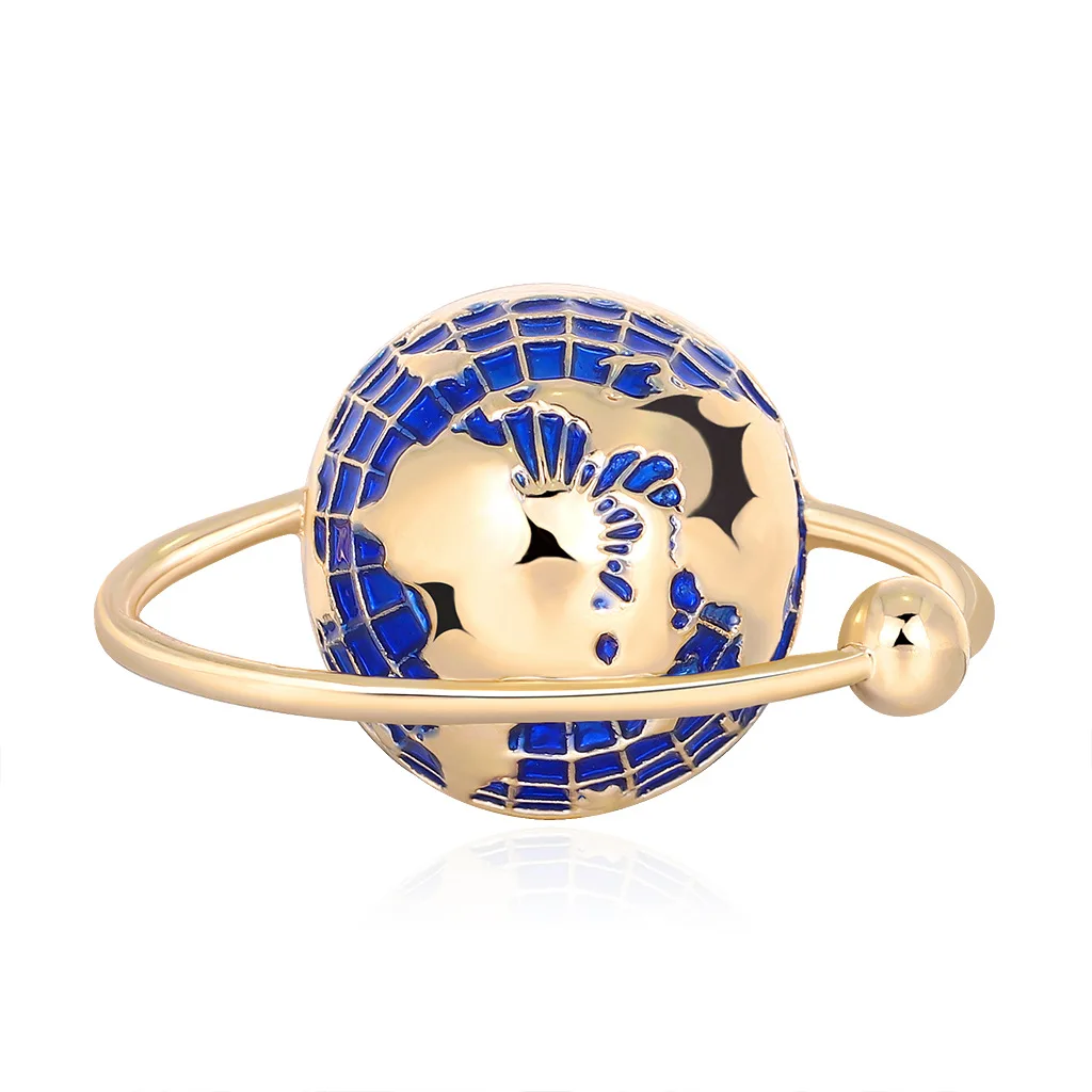 

TULX Enamel Globe Brooches For Women Gold Color Alloy World Map Sweater Coat Accessories Collar Brooch Pins