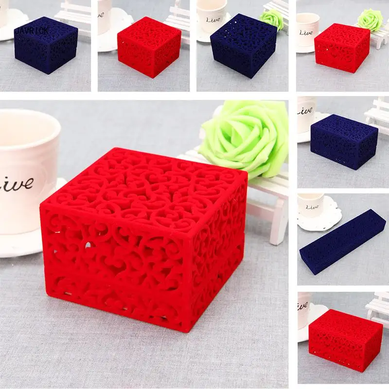 

Коробка кольца подарка ювелирных изделий свадьбы участия винтажная полая коробка легко для того чтобы снести