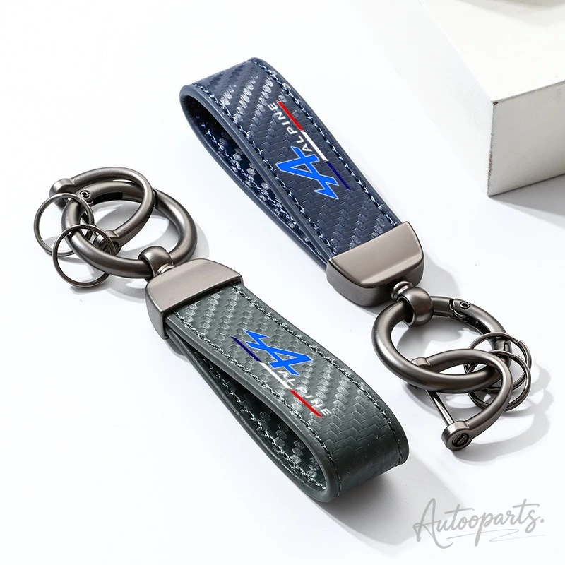 Фото Кожаный брелок для ключей от автомобиля с пряжкой в форме подковы, украшение для ключей для Alpine Kadjar Captur Twingo Megane GT Logan Clio Kangoo Scenic Duster №1