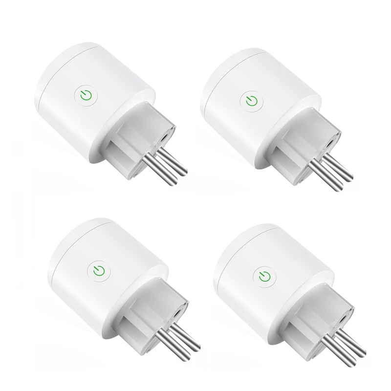 

4PCS 16A Tuya WIFI Plug Socket Voice Control Works+Smartlife For Google Assistant Alexa EU Plug