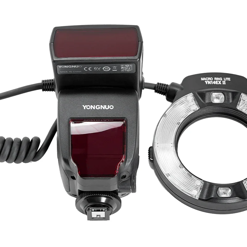 Фото Вспышка Yongnuo YN14EX II Speedlite с макро-кольцевым светодиодным освещением M/TTL для объективов Canon и Sony DSLR, для цифровых камер и фонарей. №5
