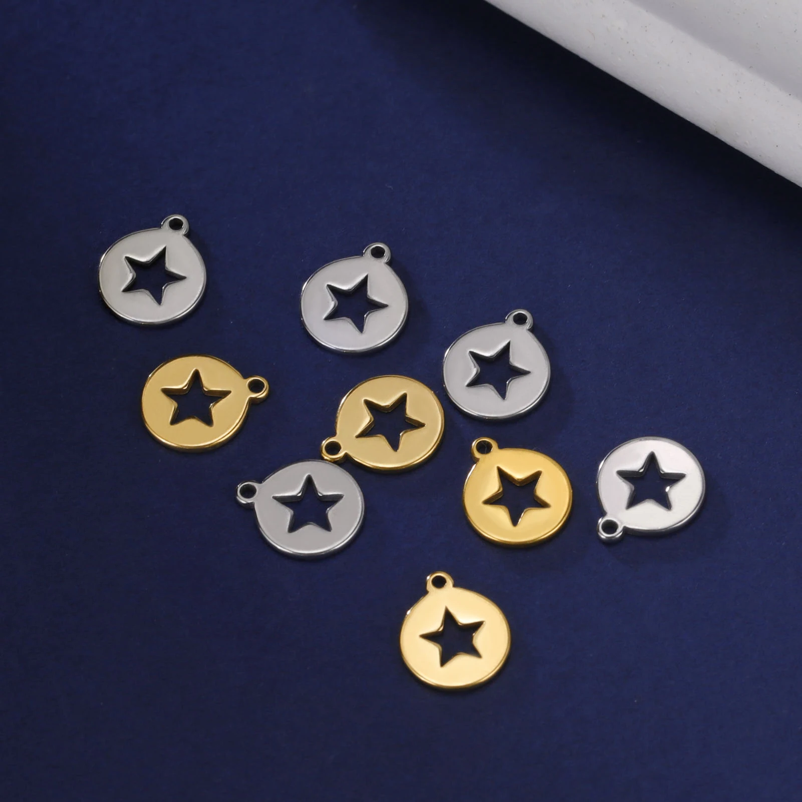 

EUEAVAN 5pcs Stainless Steel Star Charms for Jewelry Making Tiny Necklace Bracelet Earrings DIY Pendant Supplies Wholesale