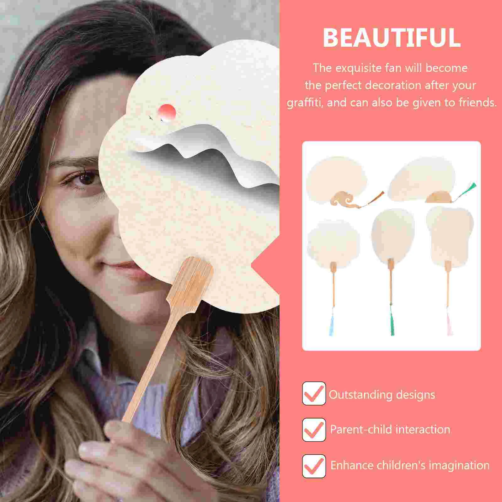 5 шт. DIY бумага для рисования веер Uchiwa Изготовление ручных вееров сложенные