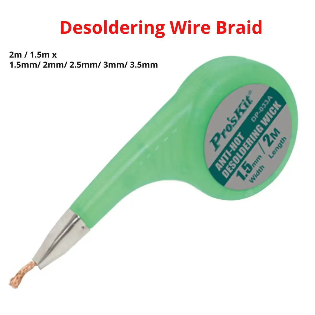 

2m/ 1.5m Desoldering Wick Braid Solder Wick Remover Sucker with Thumb Wheel Dispenser Solder Remover Vacuum Sucker Desoldering