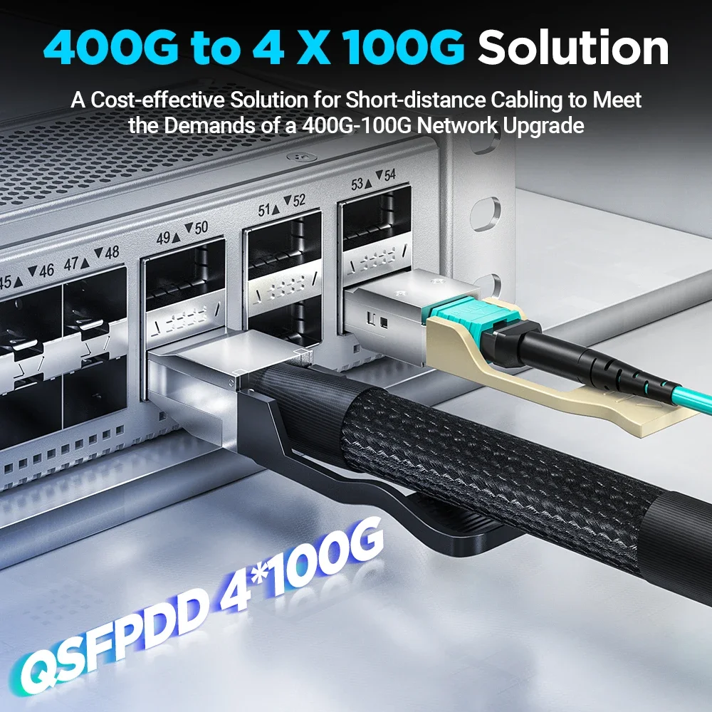 AMPCOM 400G памяти от 4 до 4x100G SFP56 пассивное прямое подключение к Twinax медный разрывной