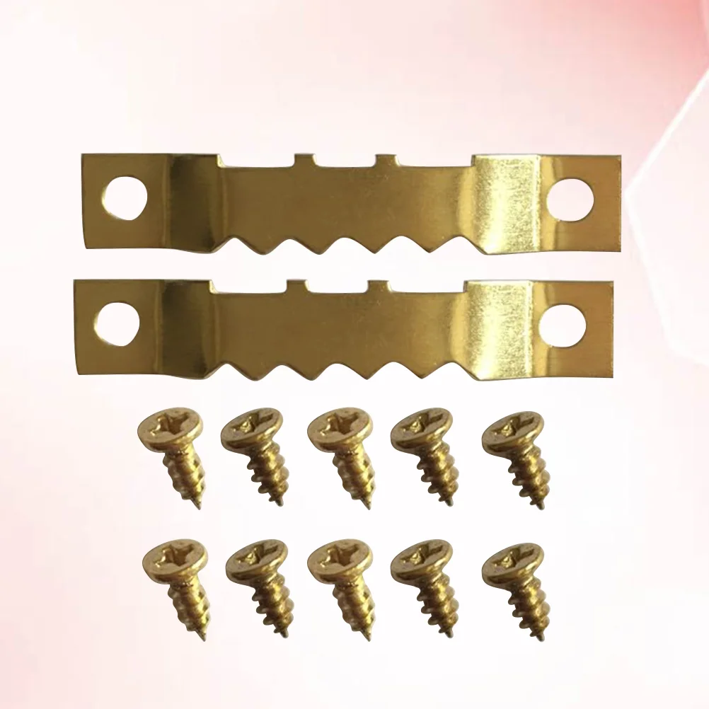 

10 Pcs Heavy Duty Clothes Rack Hooks Screws Kit Frame Set Jagged 30pcs Picture Golden