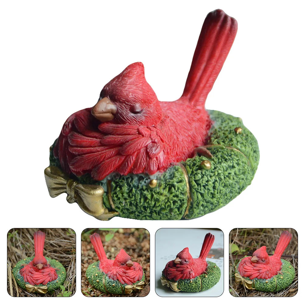 

1pc Resin Bird Decor Xmas Bird Adornment Creative Garden Ornament Park Decor