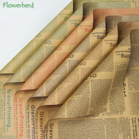vintage english newspaper diy flower bouquet wrapping paper kraft paper gift packaging floral wrapping paper craft paper