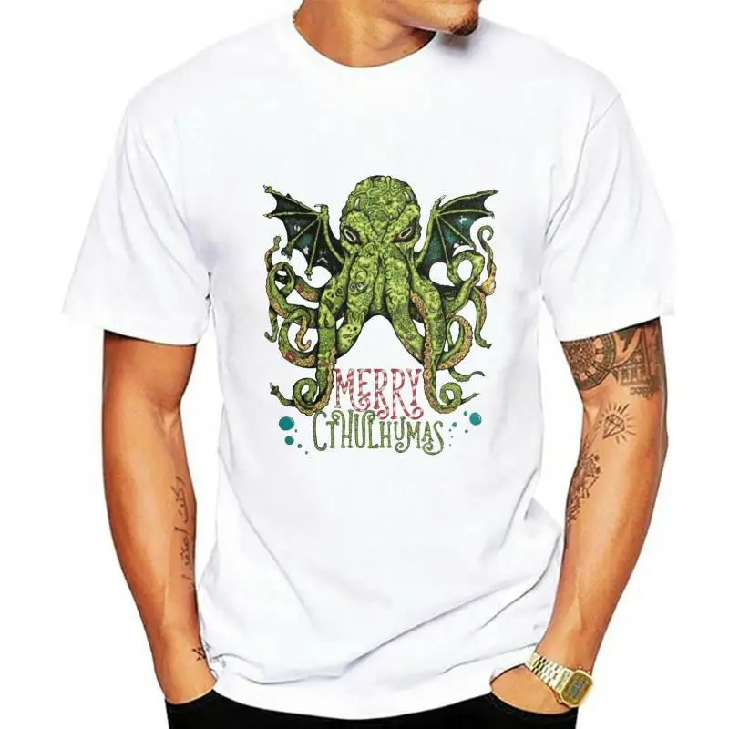 Веселый Cthulhumas-Рождественский Cthulhu футболка для почитателей Лавкрафта