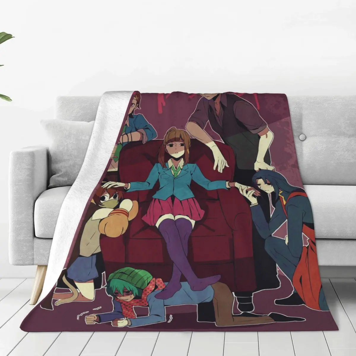 

Sara Sou Shin YTTD Blanket Your Turn To Die Anime Game Flannel Vintage Warm Throw Blankets for Bedspread Summer