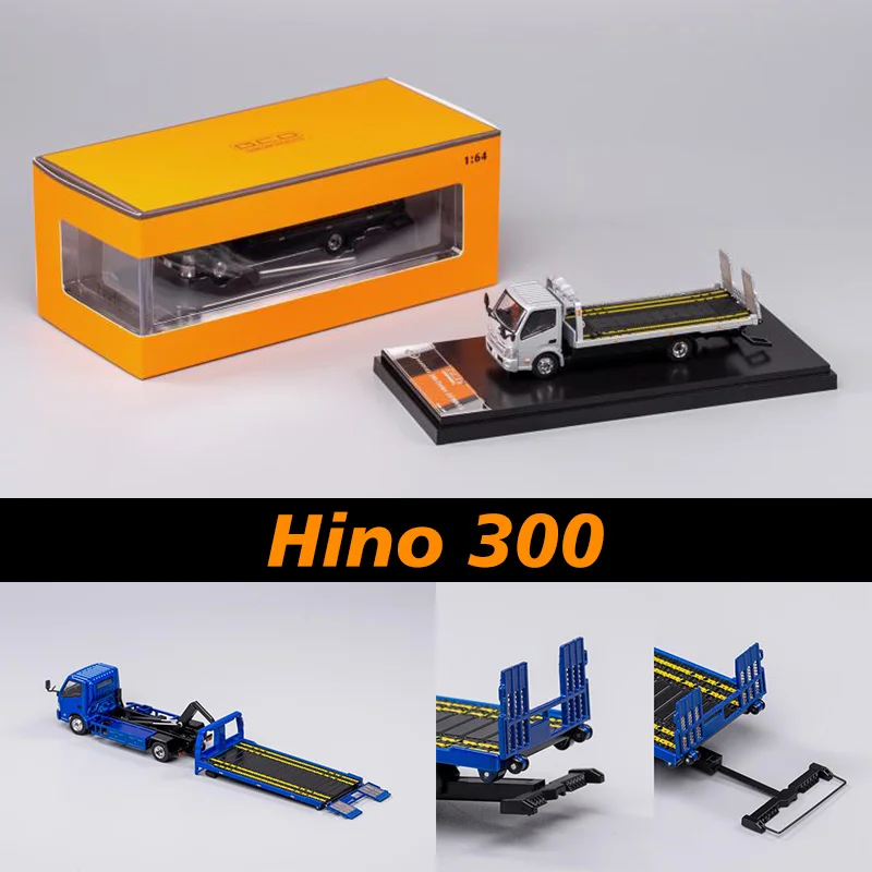

1:64 GCD Hino 300 Removal Road Obstacles Trailer Vehicle Alloy Diorama Collection Of Car Models Miniature Toys for children