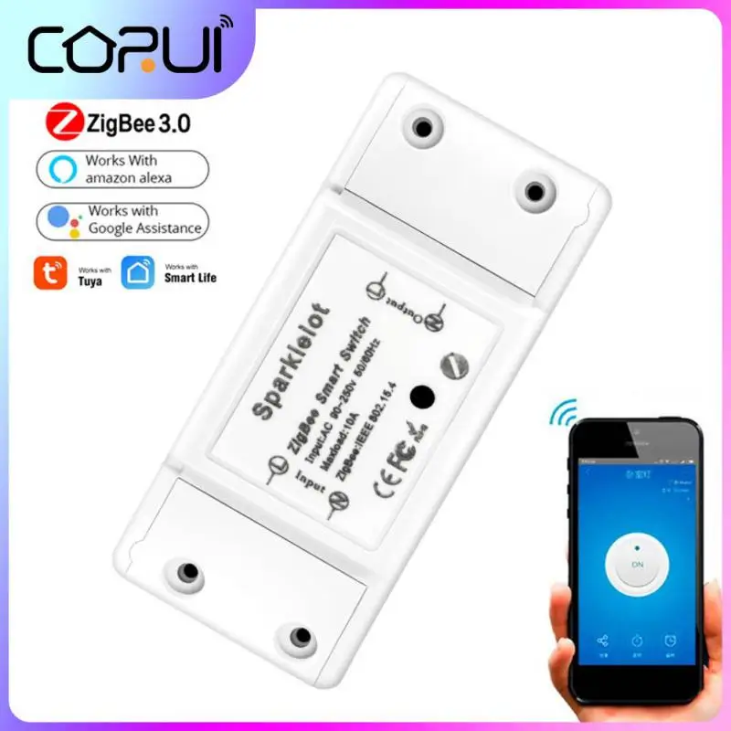 

CORUI 10A ZigBee3.0 Smart Switch Moudle Control Light Universal Breaker Timer Wireless Remote Control With Alexa Google Home