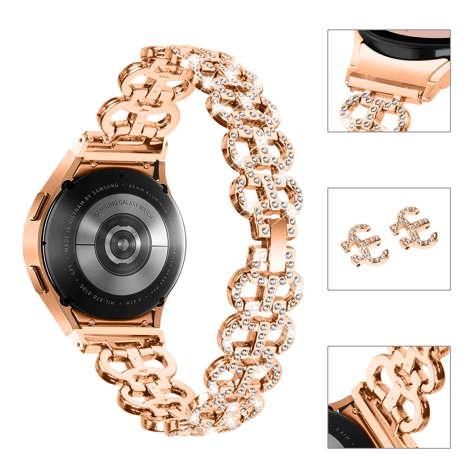 Ремешок Алмазный для Samsung Galaxy Watch 6 5 Pro 4 44 мм 40