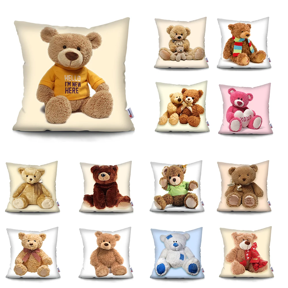 

Teddy bear cushion cover Car Sofa Home Decor Pillow Case Polyester Throw Pillow Cases Home Decoration Pillowcase 45*45 CM