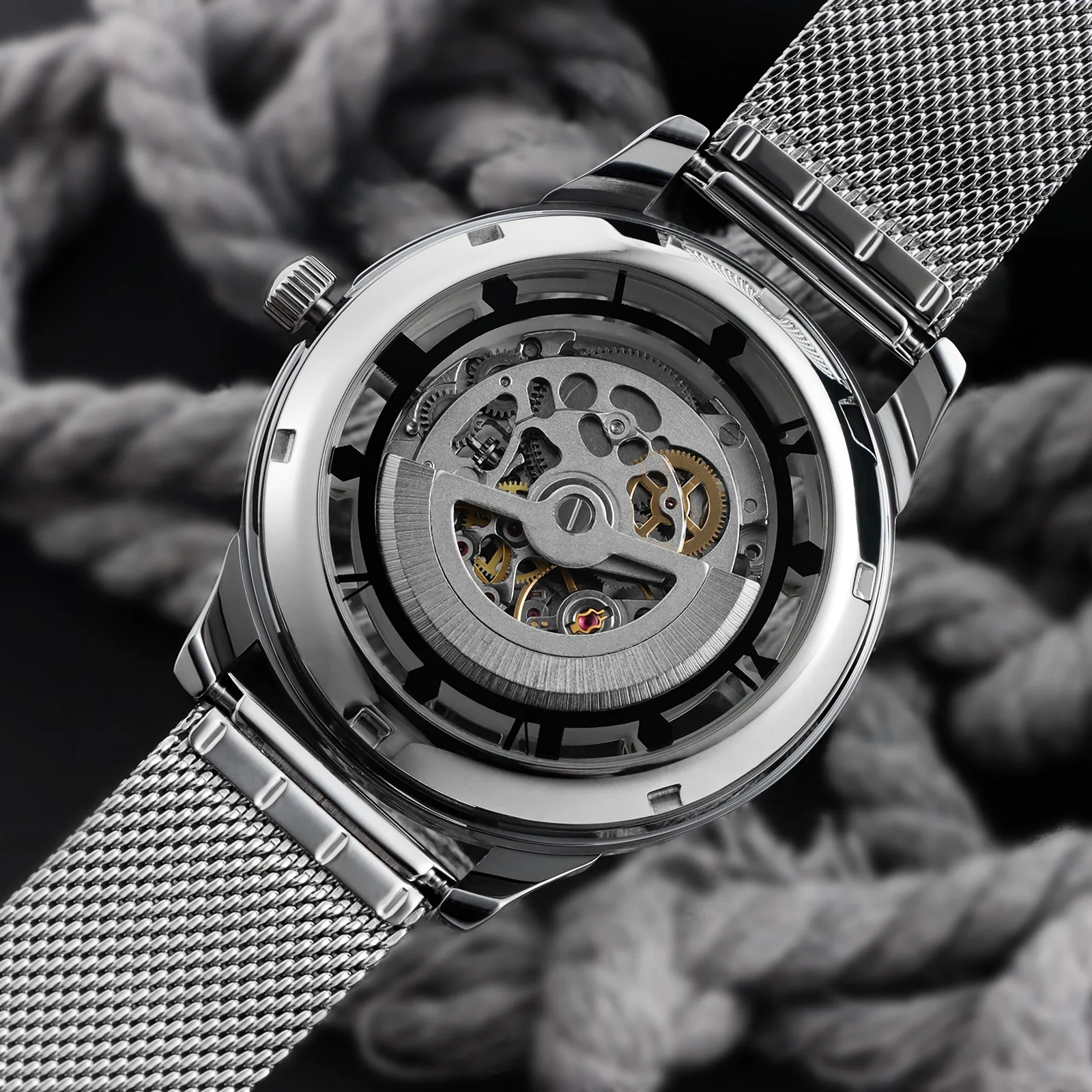 Мужские полностью автоматические механические часы высококачественные