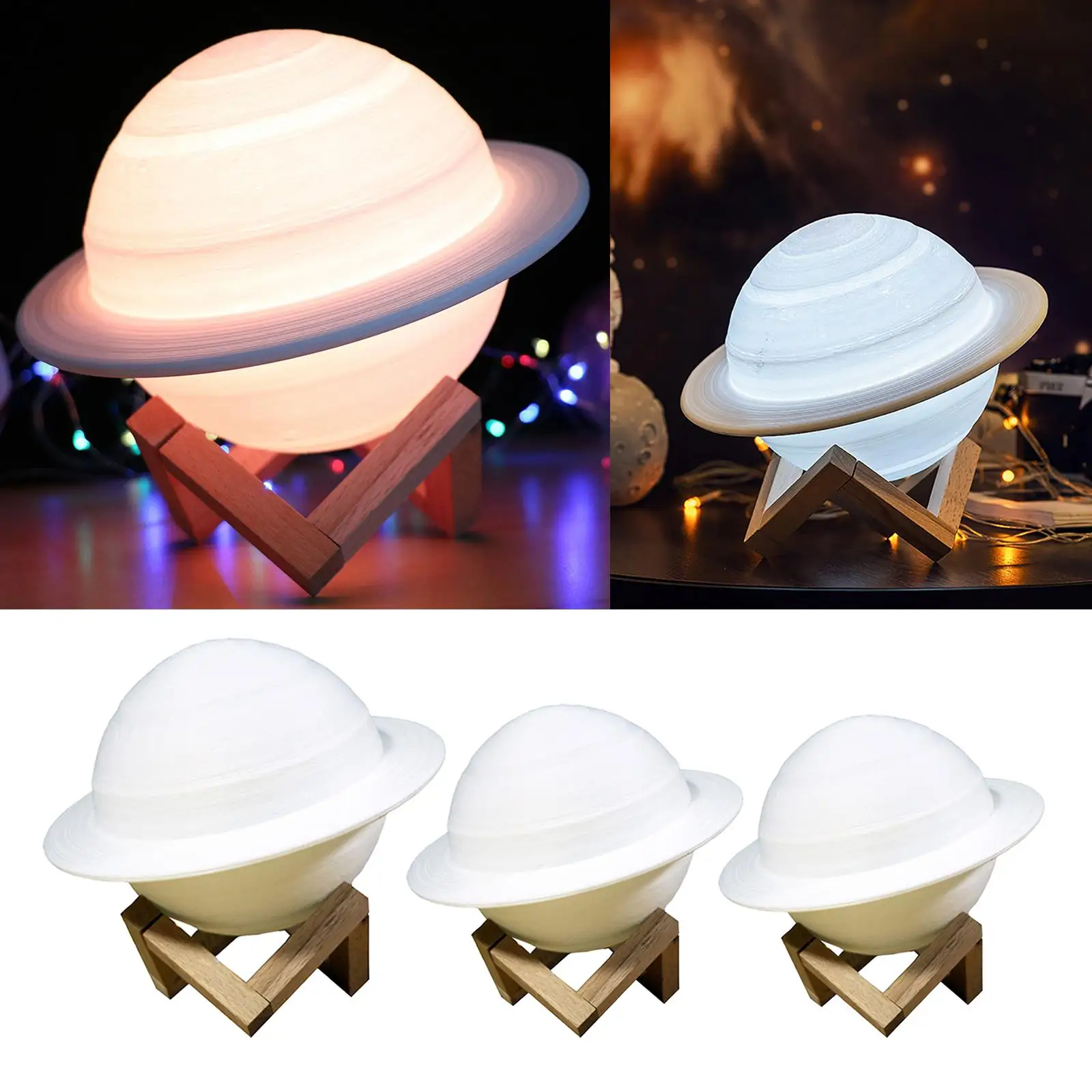 

Лампа Сатурна, Космический ночник 3D печать USB Перезаряжаемый сенсорный пульт дистанционного управления