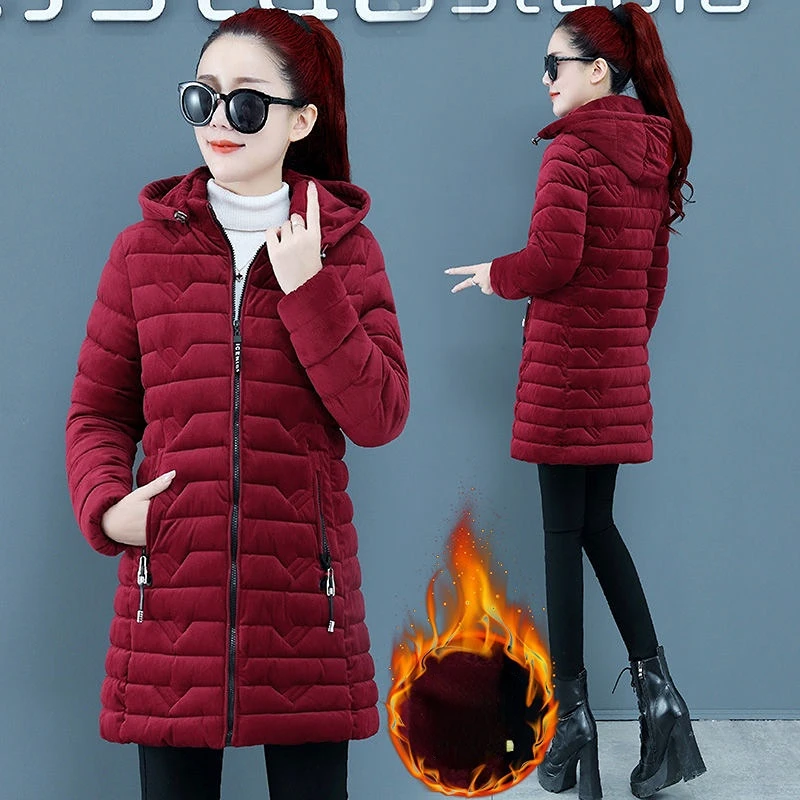 New Winter Coats for Women Corduroy Cotton Jacket Fur Lined Coat Parkas Thicken Keep Warm Oversize Korean Fashion