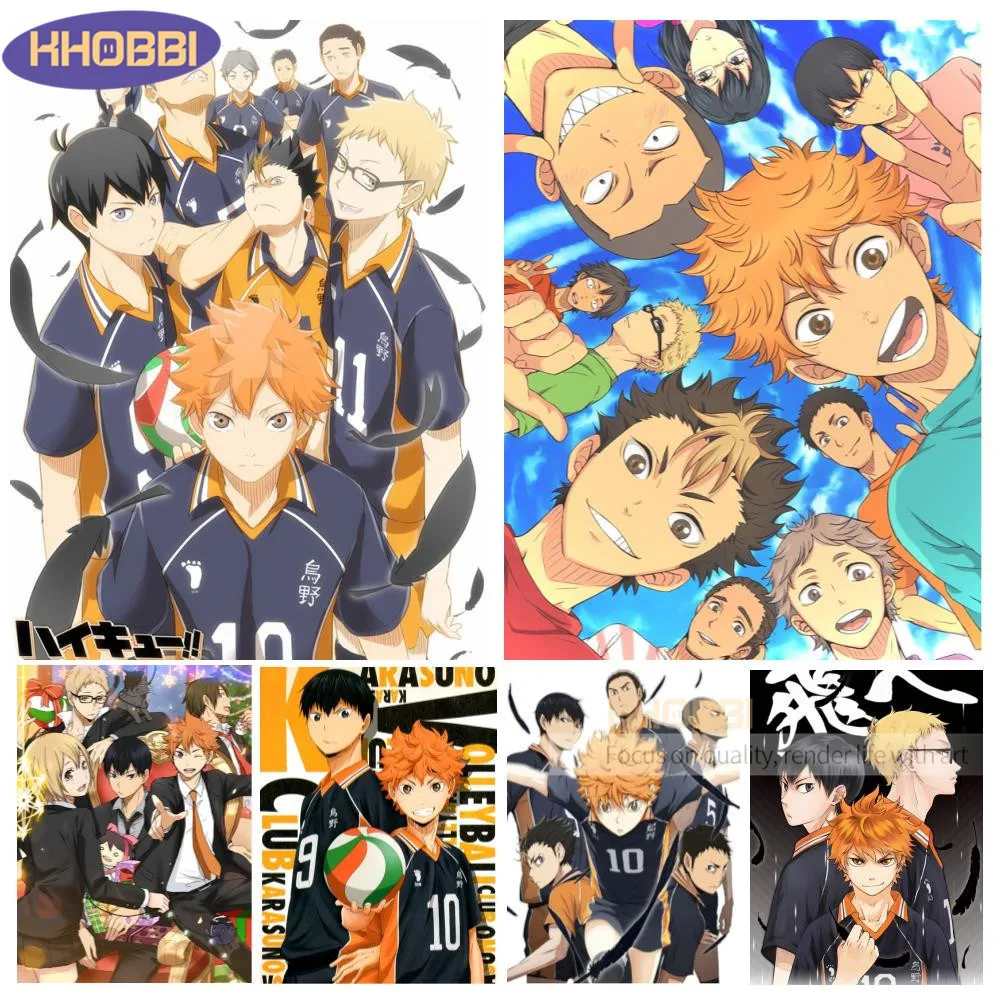 

Haikyuu Аниме фигурки плакаты 5d Diy алмазная живопись полная вышивка из смолы бриллианты детские подарки Декор для дома
