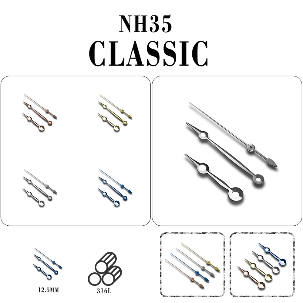 

Modified watch three needle 12.5/16/16mm suitable for NH35/NH36/4R/7S movement