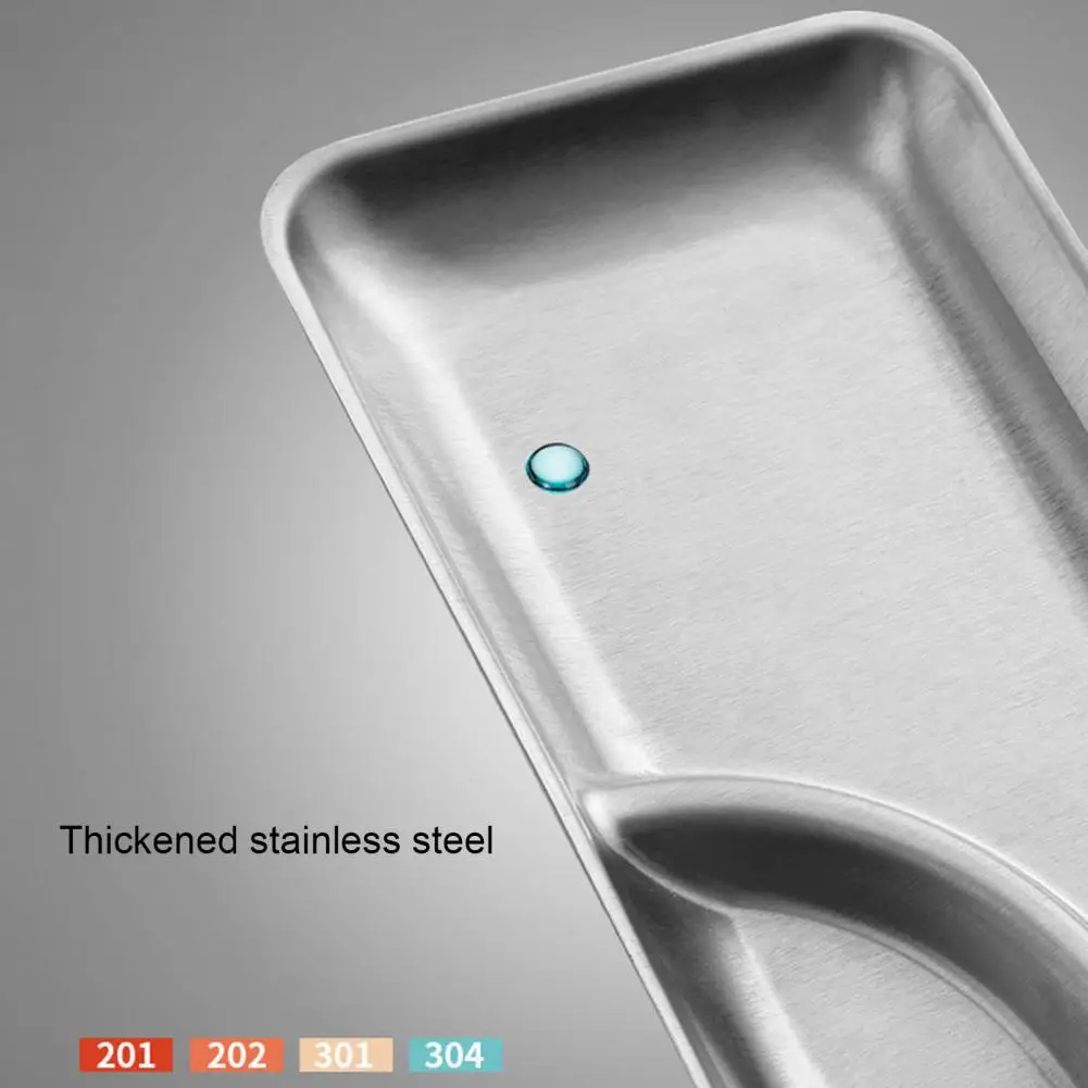 2 секции тарелка для закусок полировка 304 нержавеющая сталь малыши Дети Легкая