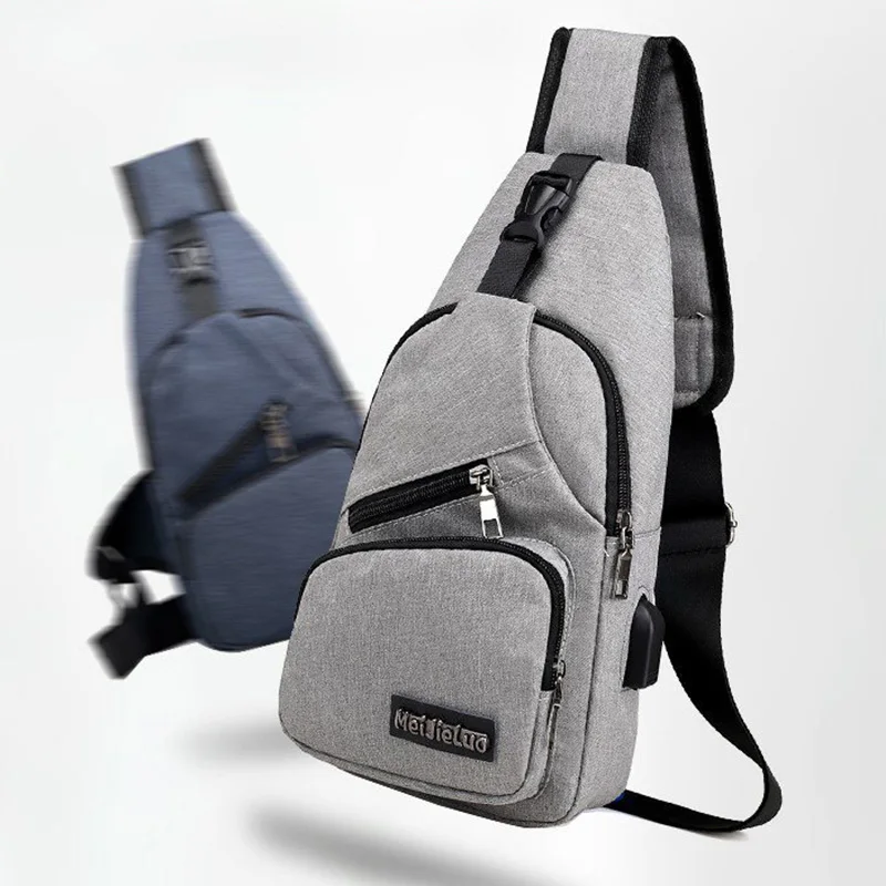 

Male Shoulder Bags USB Charging Crossbody Bags Men Anti Theft Multifunction Chest Bag School Short Trip Messengers Bagpack