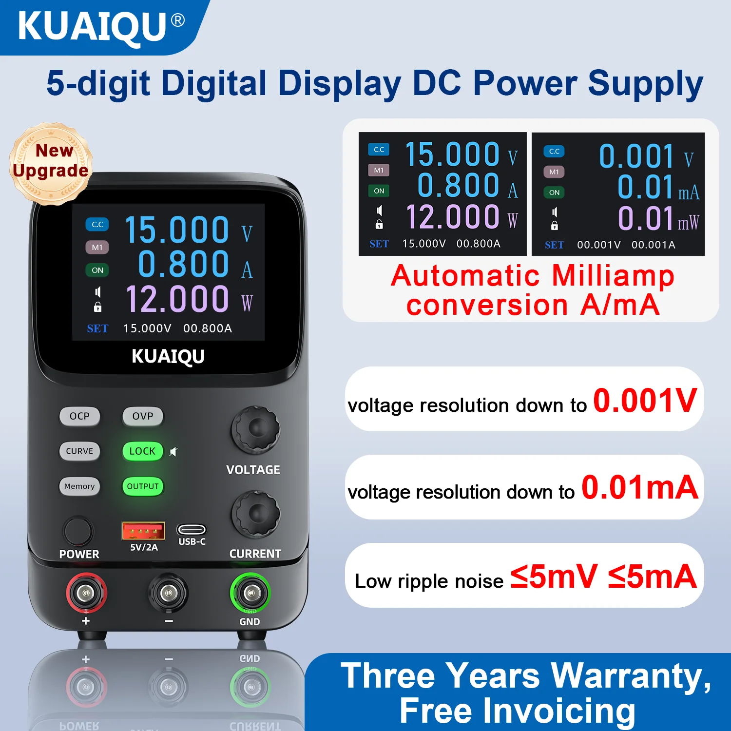 Фото NICE-POWER SPPS-K305 30В 5А 24В Программируемый источник питания постоянного тока с зарядным устройством, многоуровневая защита (OCP, OVP), память форм сигналов на выходе №4