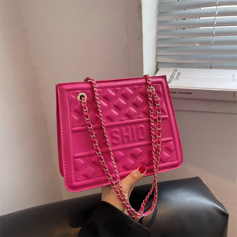 

Fashion Plaid Women Handbag 2022 New Chain Women Shoulder Bags Large-capacity Trendy Tote Designer Bags Luxury Famous Brand