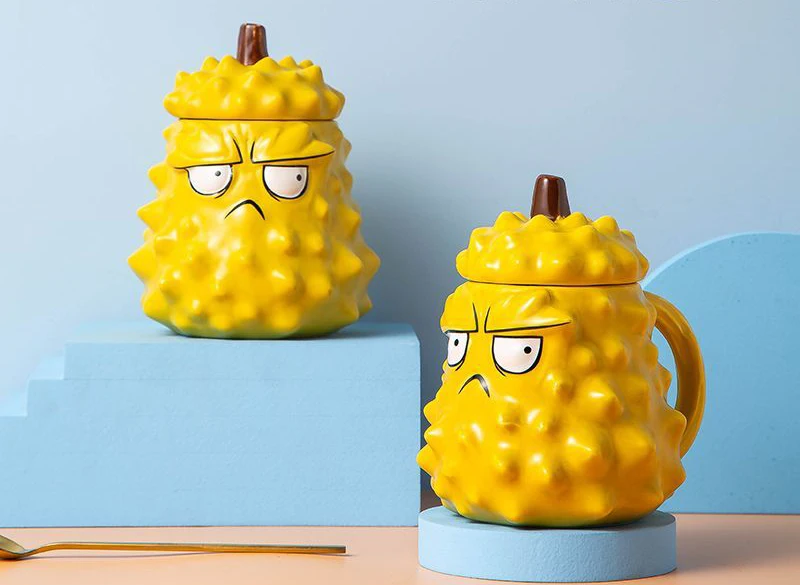 Кружка в виде ананаса керамическая креативная ручная роспись зеленая дурианская