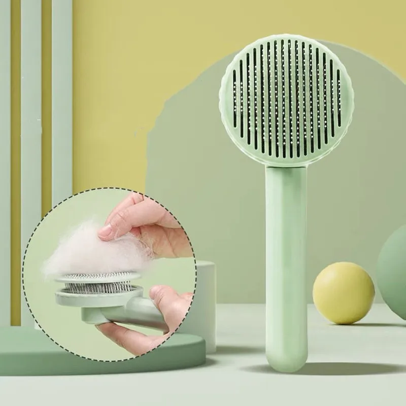 

2022 расческа для кошек Расческа для домашних питомцев самоочищающаяся щетка для слайкера удаление волос щетка для ухода за домашними питомц...