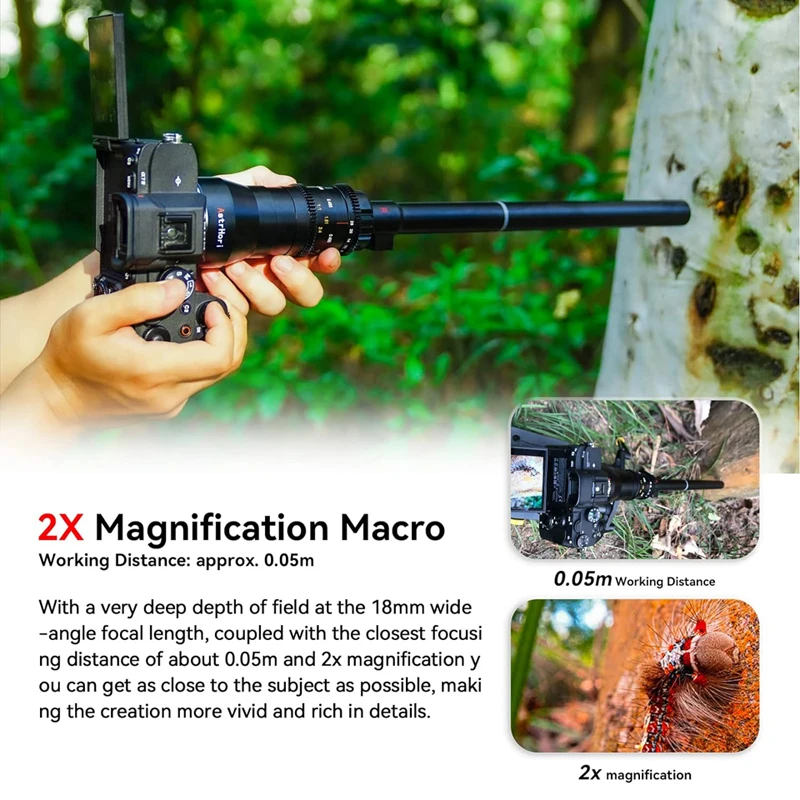 AstrHori 18 мм F8 APS-C широкоугольный 2X макрообъектив с зондом встроенное кольцо для