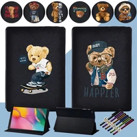 folio tablet case for samsung galaxy tab a 10 1 2019 t510 t515 pu leather cute bear series stand cover stylus
