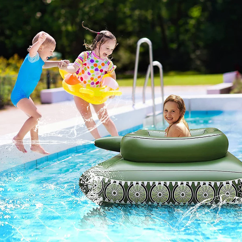 

Tank Shaped PVC Kids Floats Raft Air Mattress Beach Swimming Pools Floating Inflatable Water Hammock Party Spray Water Sports