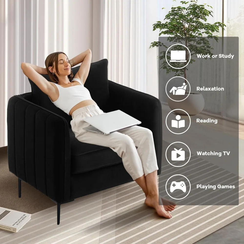 Набор стульев Black Accent 2 шт. стулья для гостиной с бархатной обивкой металлическими