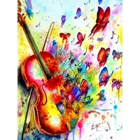 ruopoty modern paint by numbers handmade violin picture paintings landscape coloring by numbers adults crafts home decor