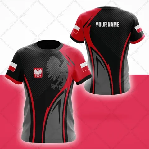 Мужская футболка с принтом польского флага