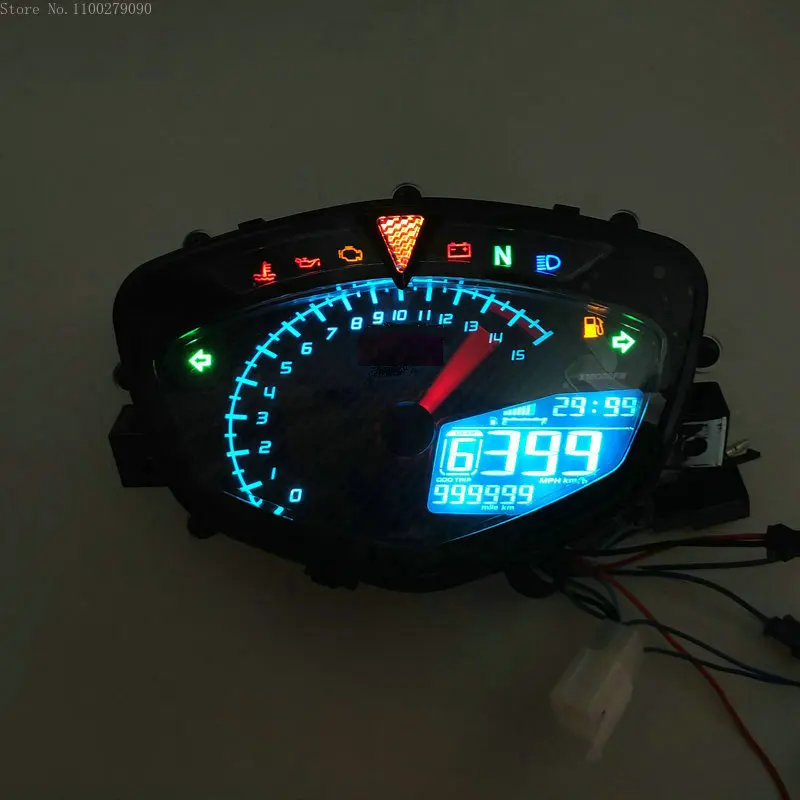 For Yamaha LC135 C8 Motorcycle Speedometer Digital Indicator Odemeter Tachometer LED Adjustable Meter Gauge Accessories 7 Colors