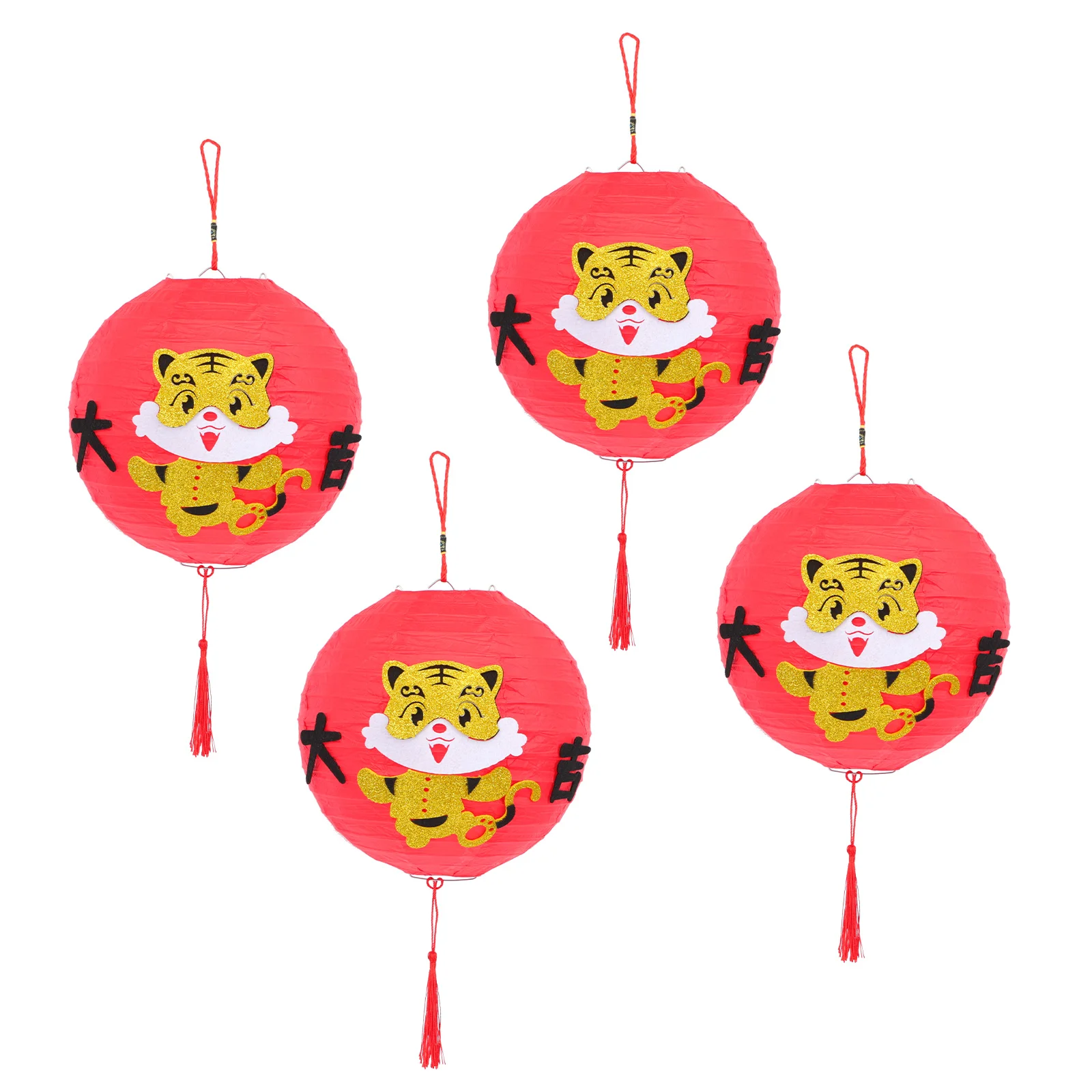 

Chinese Lanterns Lantern New Year Red Handheld Led Spring Festival Hanging Lucky Paper Decoration Decorative