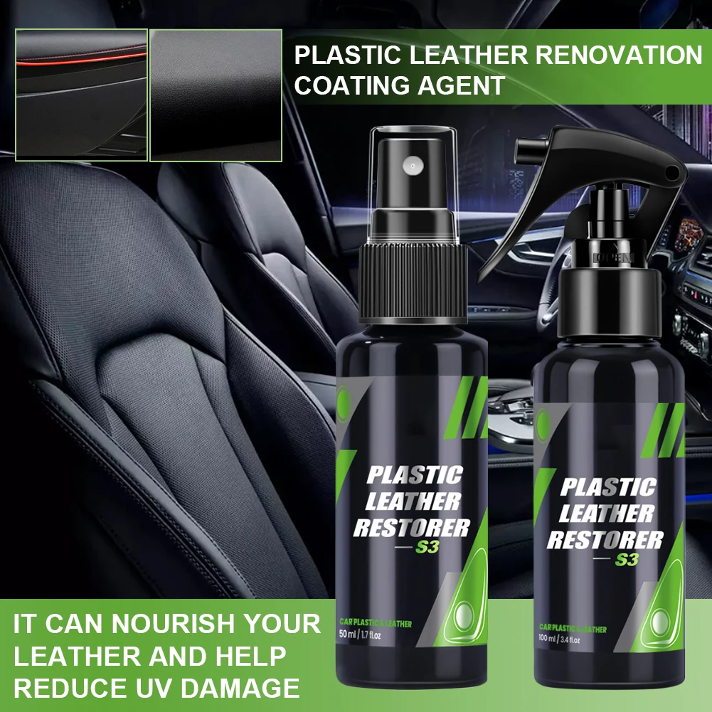 

Universal Car Leather Retreading Agent Easily Remove Oxidation Dirt Wax Residue Liquid Wax Plastic Restore Cleaner Spray For Bmw