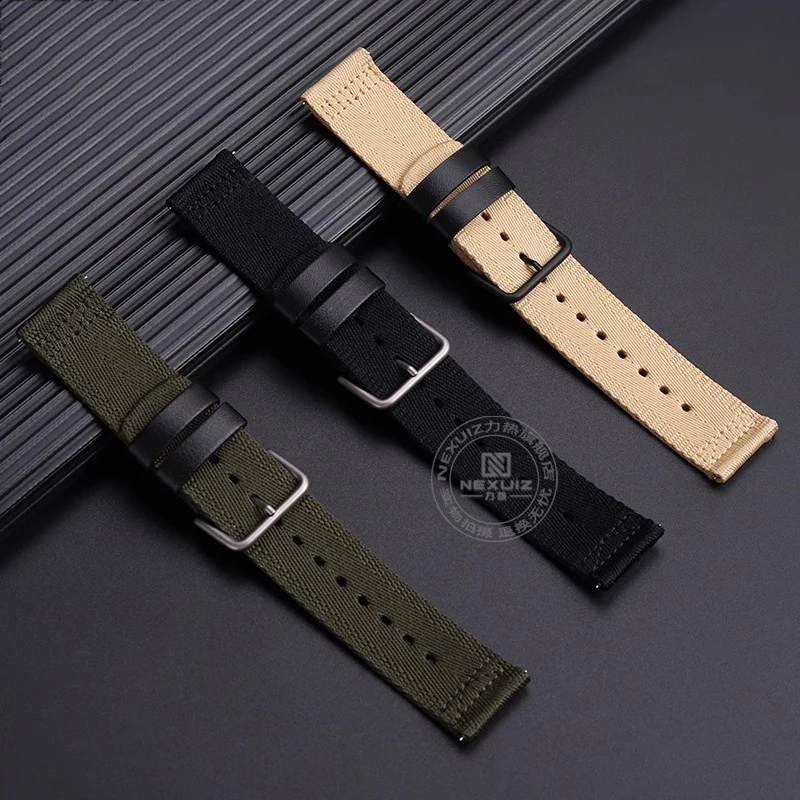 Ремешок нейлоновый для часов Casio PROTREK черный/зеленый/хаки ремешок диаметром 24 мм