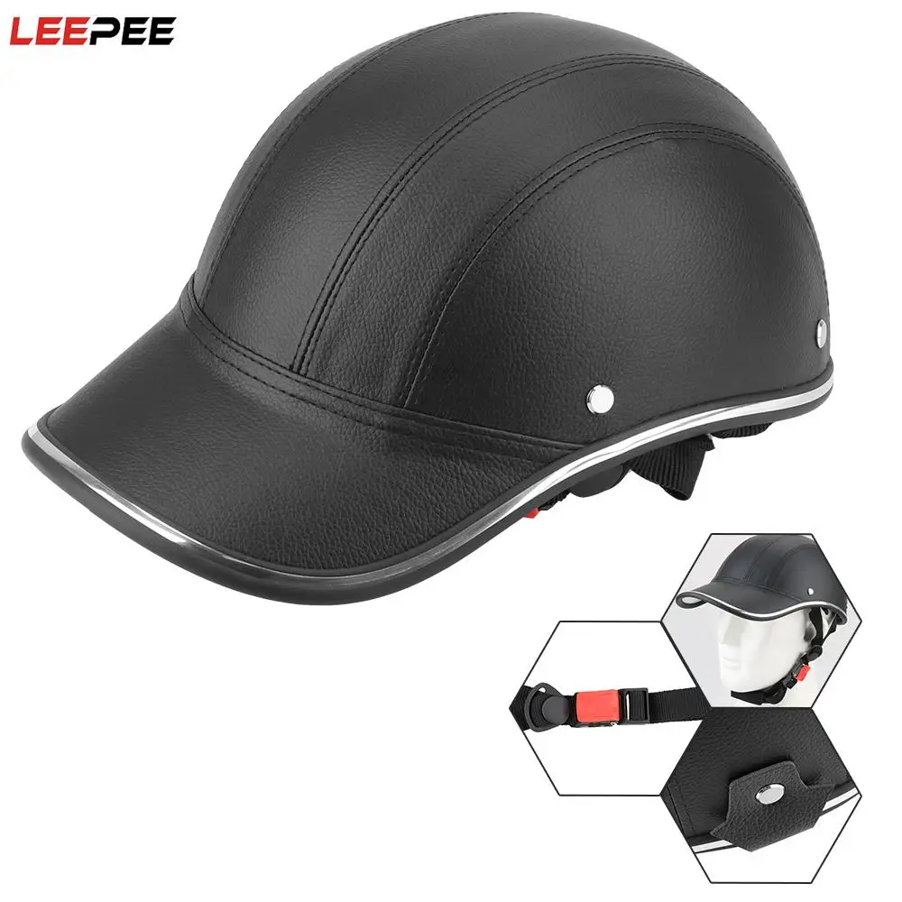 

For Cafe Racer Chopper Scooter Half Face Vintage Summer Cap Safety Hard Hat Baseball Cap Style Motorcycle Half Helmet