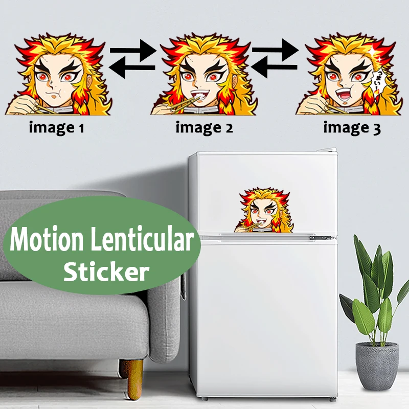 

Kyoujurou Motion Refrigerator Sticker Demon Slayer Mugen Train Anime Car Sticker Waterproof Decals for Suitcase,Laptop,Etc Gift