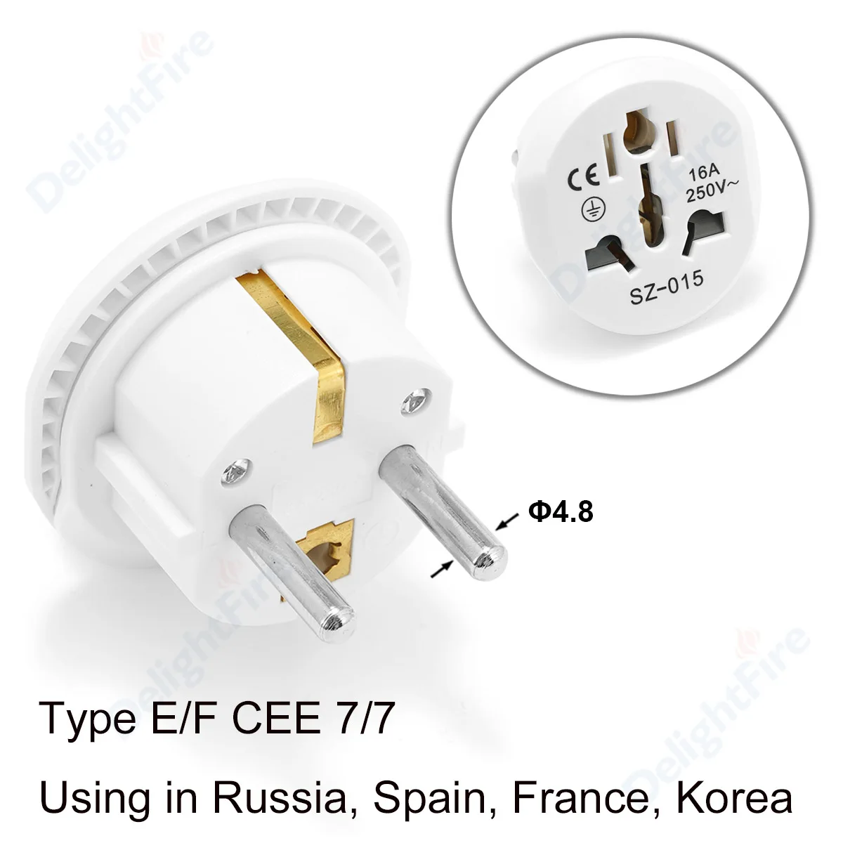 

Адаптер розетки DelightFire AU UK US to EU