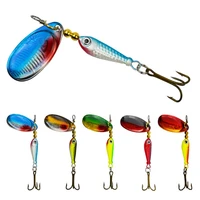 2pcs fishing spinner bait 9g 17 5g metal spoon lure with treble hooks arttificial bait bass fishing lure