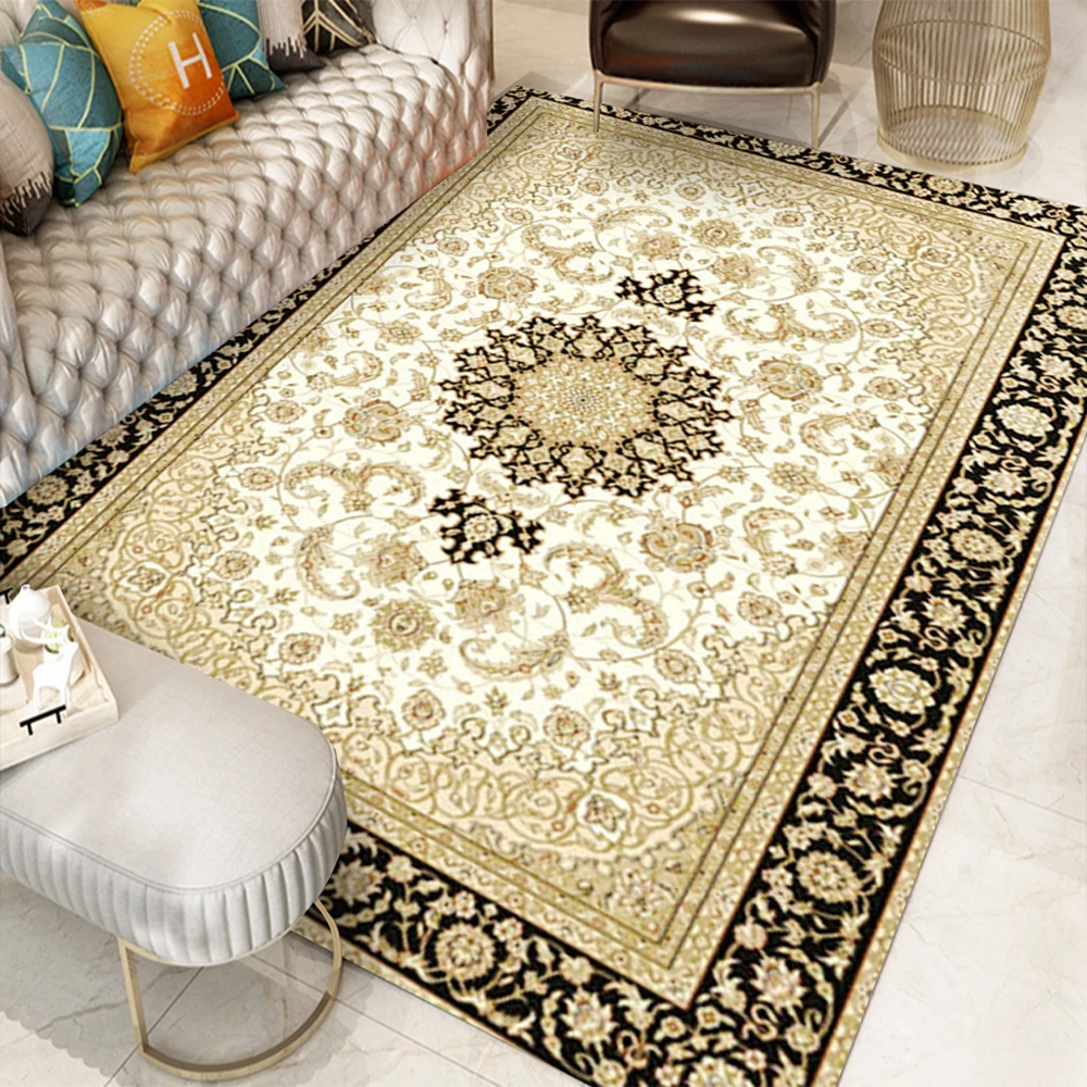 

European-style Printed Carpet Bedroom Kitchen Living Room Full Covered Mat Bedside Floor Cushion Bathroom Non-slip Absorbent Pad