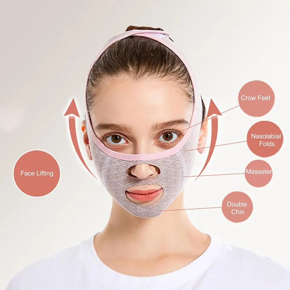 1pc Face Slimming Bandage V Line Cheek Chin Neck Shaper Massage Strap Belt Relax Lift Up Mask Beauty Face Sculpting Sleep Mask images - 6