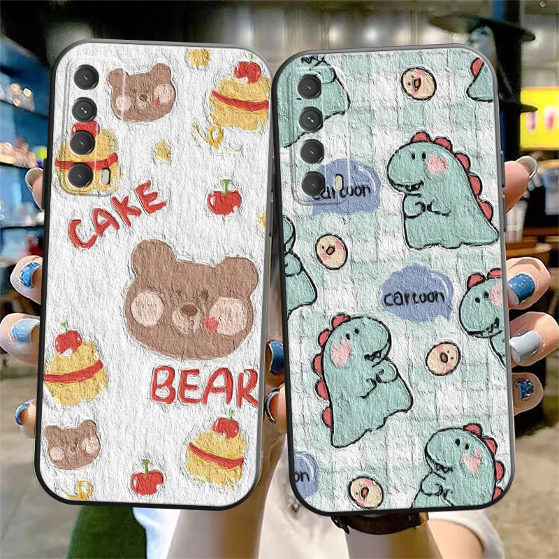 

Oil Painting Cartoon Phone Case For Huawei P Smart Z 2019 2021 P20 P20 Lite Pro P30 Lite Pro P40 P40 Lite 5G Silicone Cover