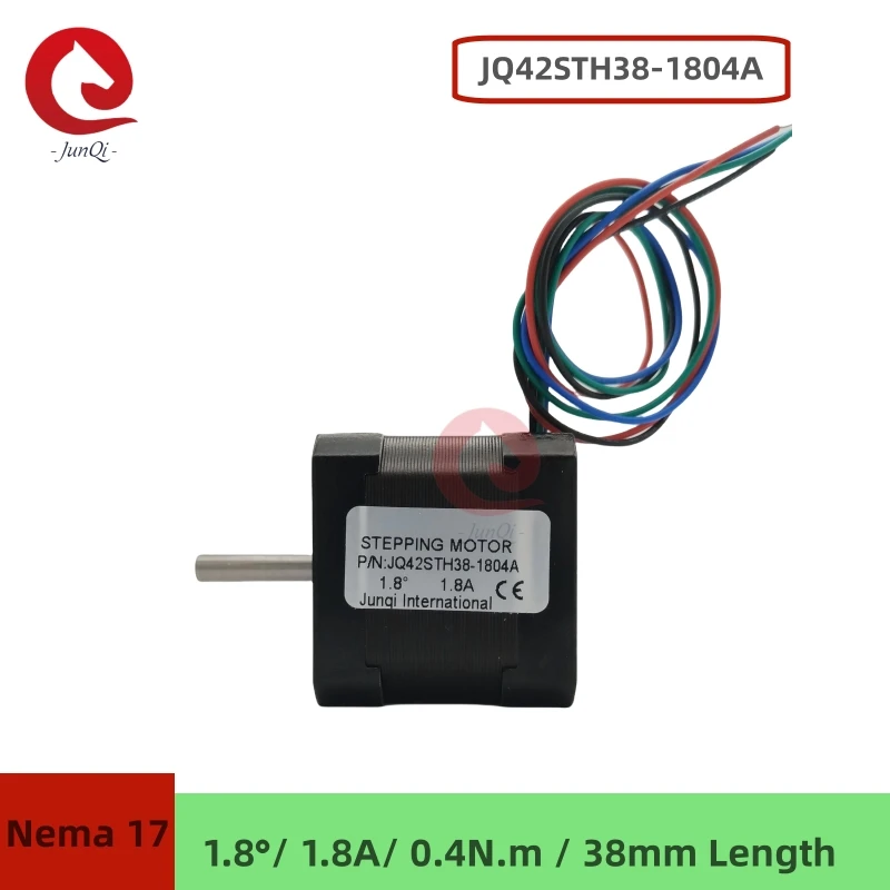 JUNQI Nema17 2-фазный шаговый двигатель JQ42STH38-1804A 4-проводной провод 0 4 Нм для 3D-принтера