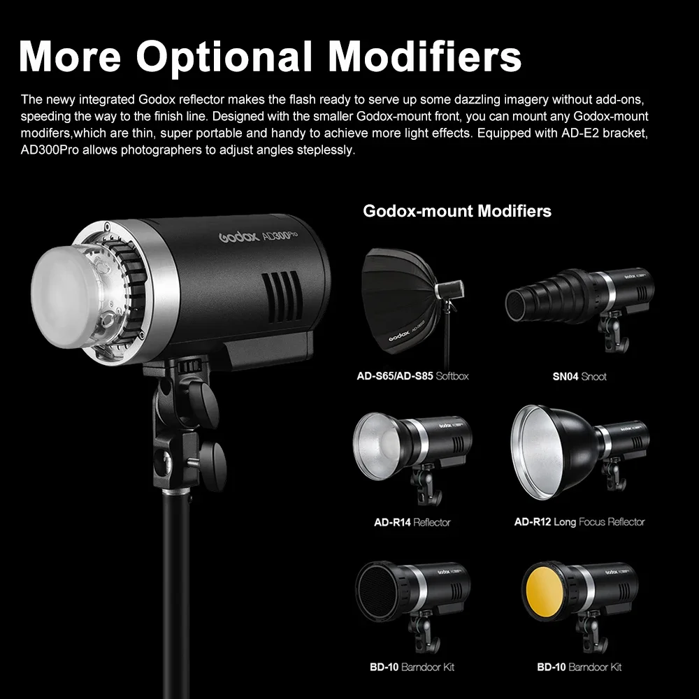 Внешняя вспышка Godox AD300Pro 300Ws TTL 2 4G 1/8000 HSS для Canon Nikon Sony Fuji Olympus Pentax триггера X3