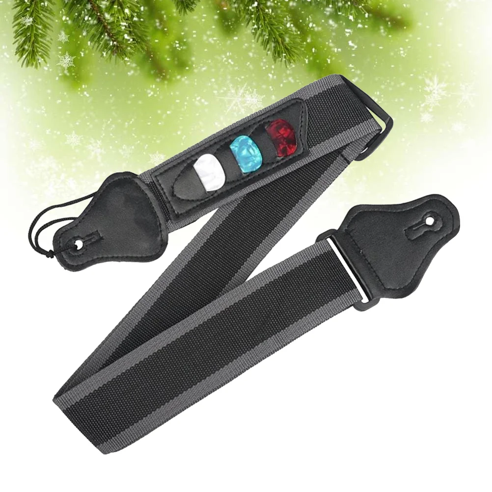 

Electric Guitar Strap Adjustable Shouler Strap for Electric and Acoustic Classical Bass Guitar with 3 picks ( Black )
